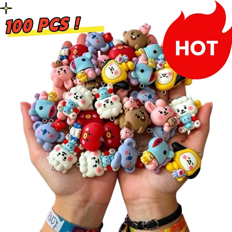 Jewelry Making Designs - 7 шт. смоляных мультяшных шармов BT21