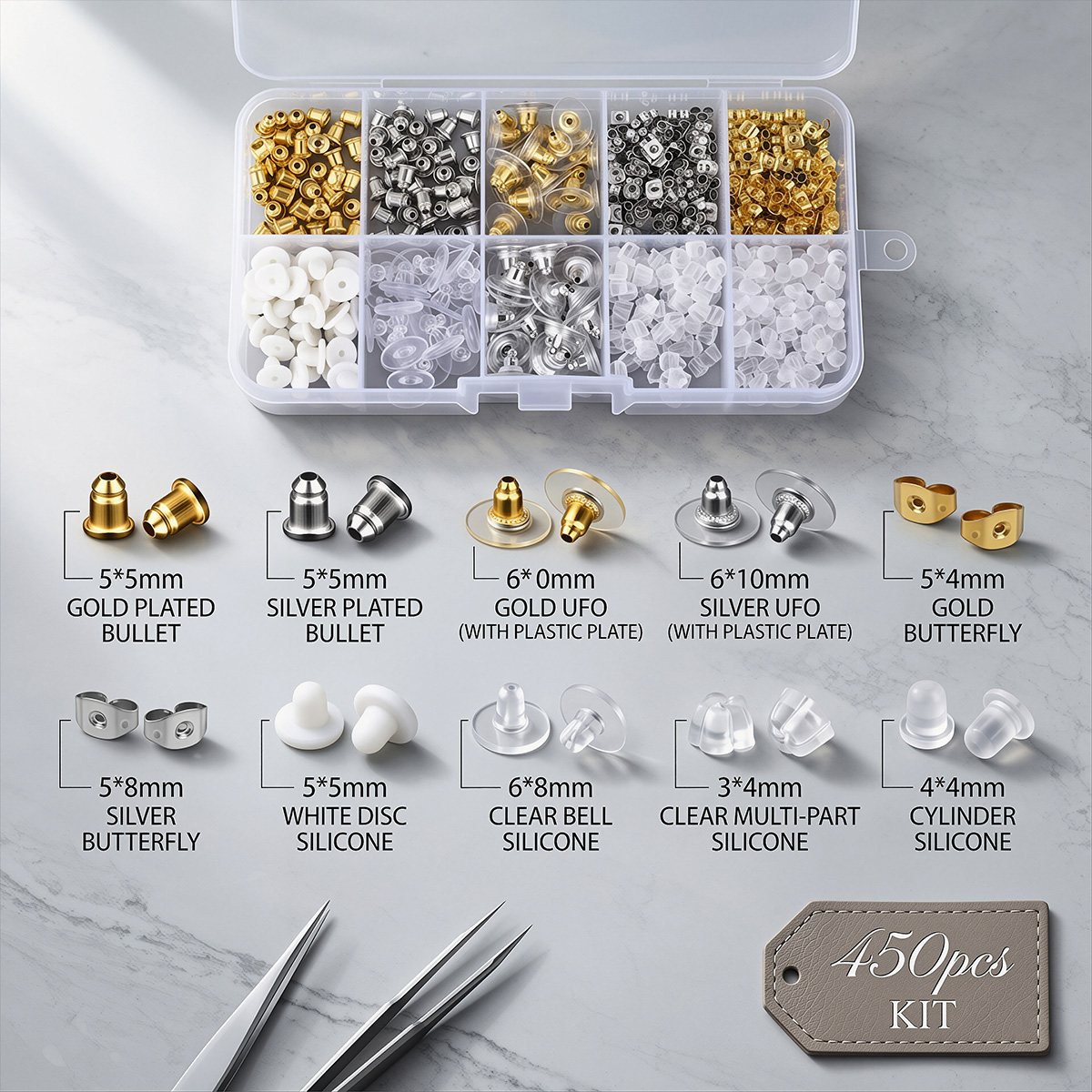 450 шт. силиконовых и металлич – обзор и цена Jewelry Making Organizer Box