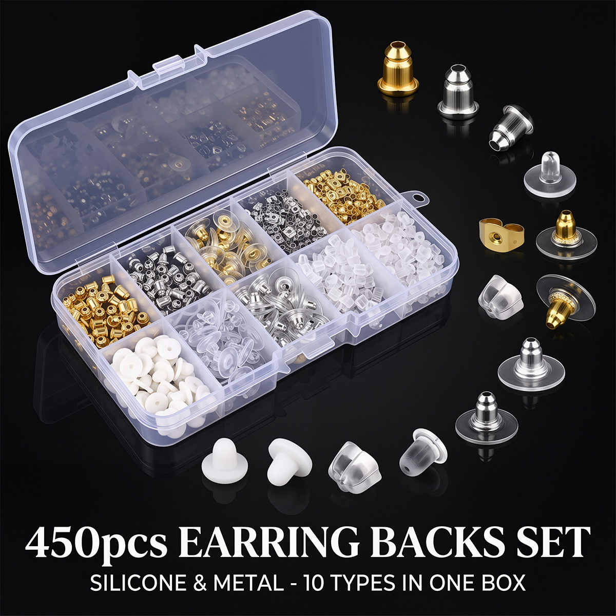 450 шт. силиконовых и металлич – обзор и цена Jewelry Making Organizer Box